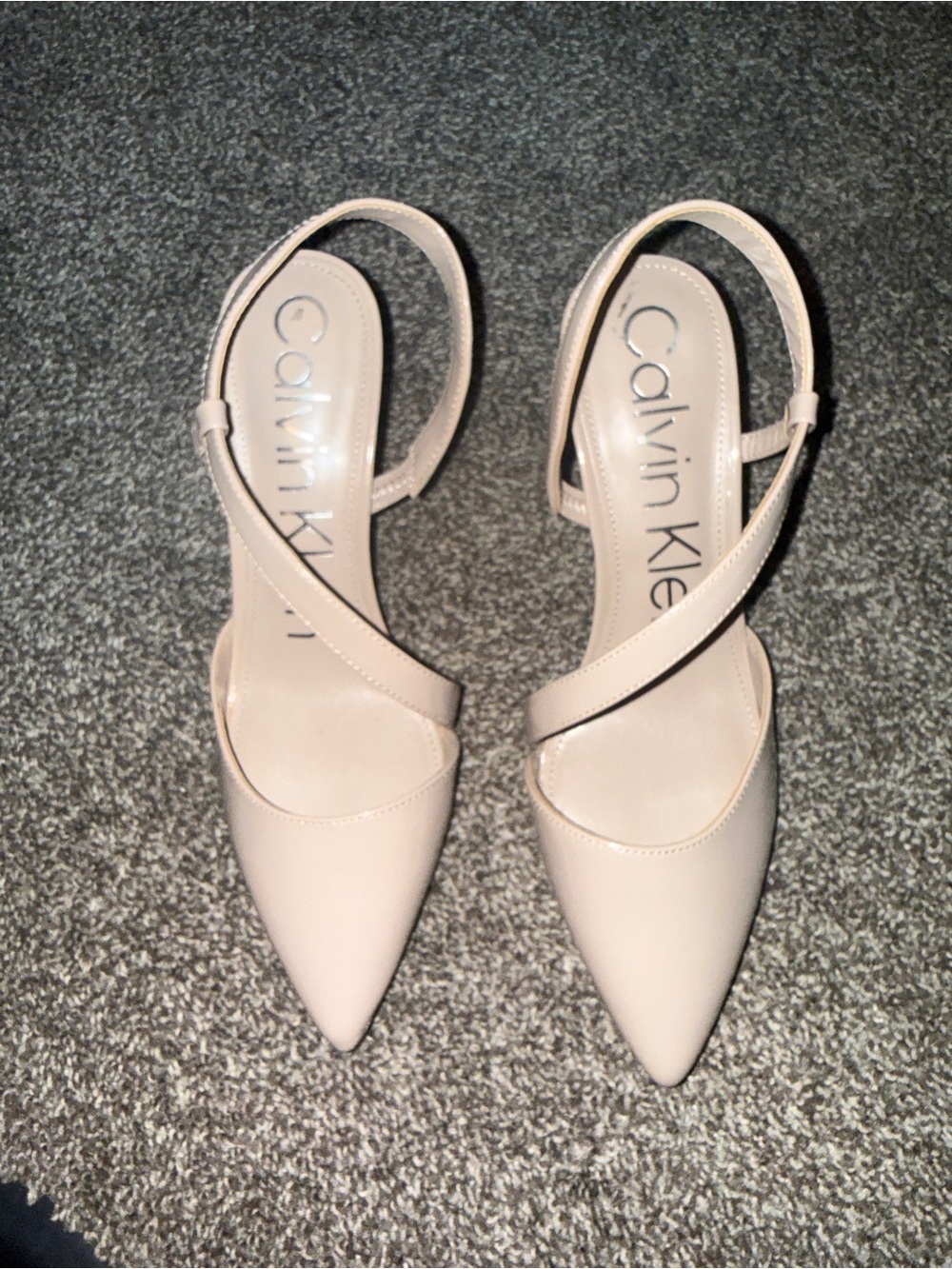 Calvin Klein Blush Pointed-Toe Slingback Heels